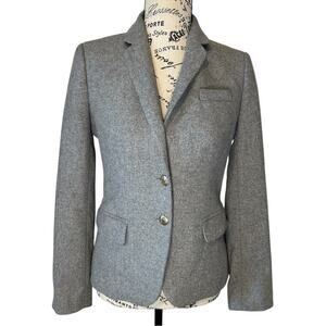 J. Crew Mercantile gray wool blend Schoolboy blazer. Preppy equestrian. Size 0
